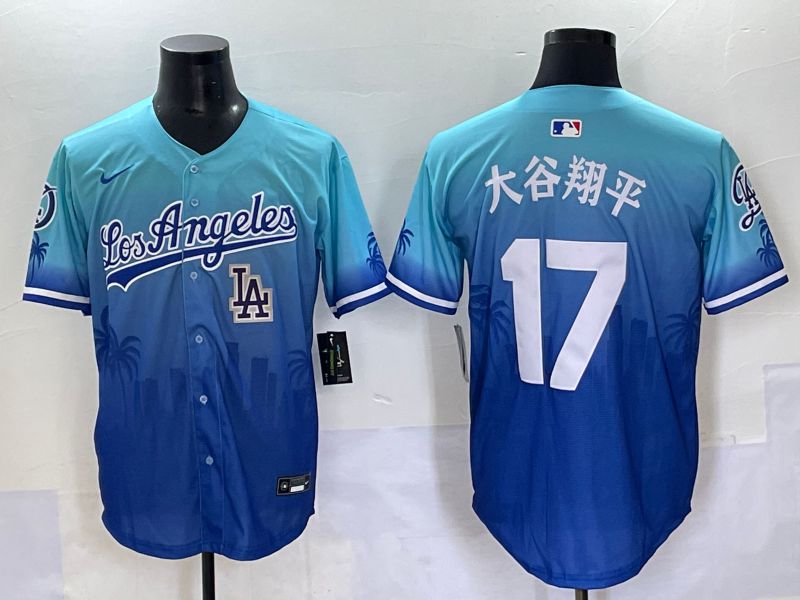 Men 2025 Los Angeles Dodgers #17 Ohtani Blue Nike MLB Jersey Daoqite style 13